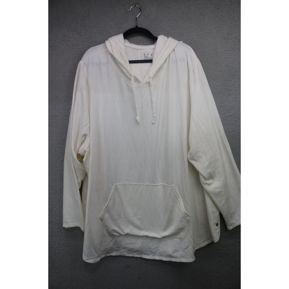 Livi Women's Ivory Soft Fleece Pullover Hoodie-Size 34/36-NWT-Cozy Chic
